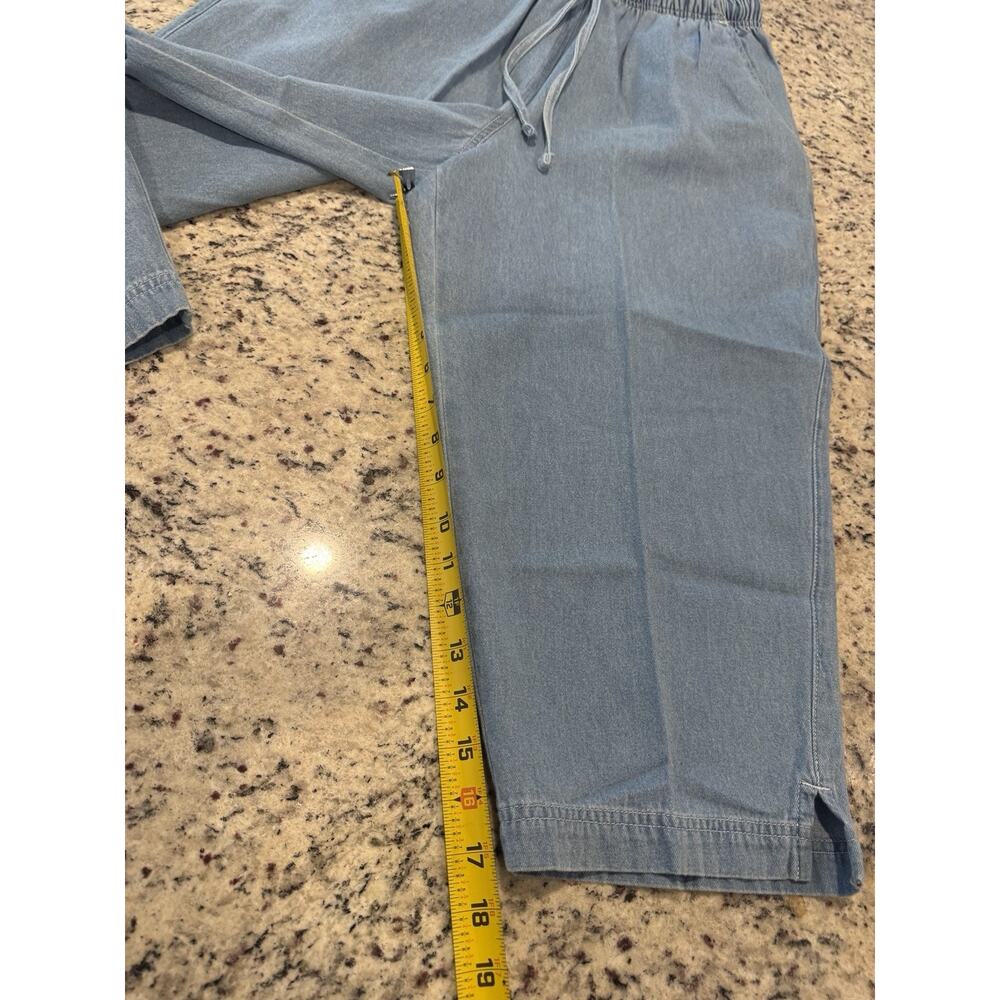 Erika & Co Women’s Light Wash Pull On Denim Pants Elastic Waist Large - Picture 5 of 8
